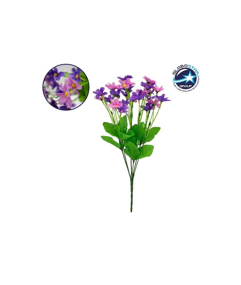 GloboStar® 09088 Τεχνητό Φυτό Διακοσμητικό Μπουκέτο Garden Cosmos Μωβ - Ροζ M20cm x Υ35cm Π20cm με 7 Κλαδάκια